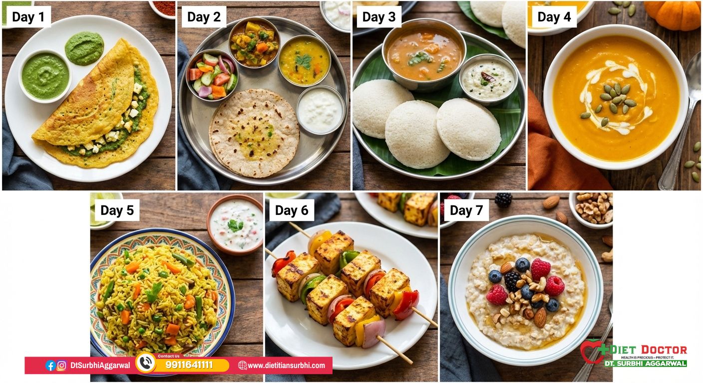 7-Day PCOS and Thyroid Indian Diet Chart